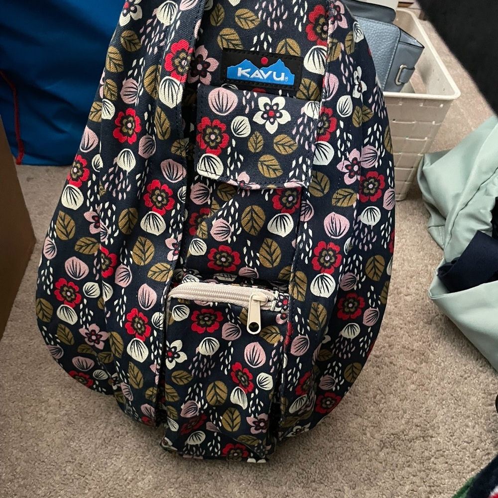 KAVU Women's Floral Backpack - Black and Pink